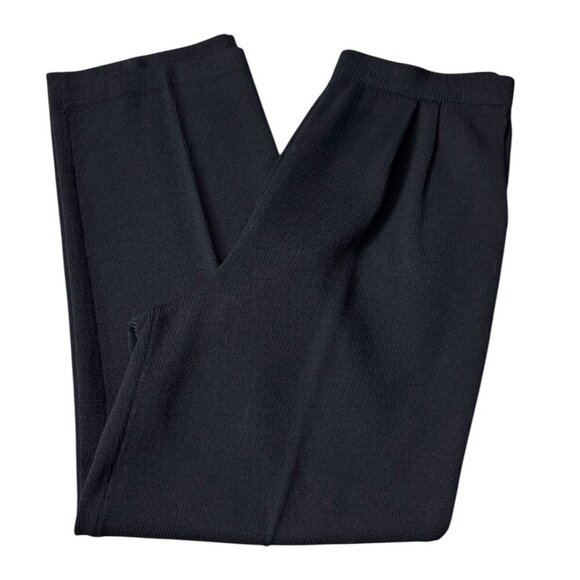 ST. JOHN Basics Santana Knit Dress Pants Wool Blend Knit Black Women's Size 12 - Picture 7 of 9